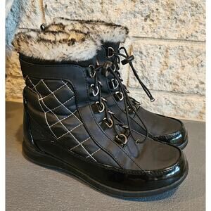 Totes Women's Lisa Snow Boots, Winter, Quilted, Faux Fur Lined, Sz 7M